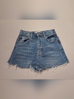 KanCan Distressed High Rise Light Blue Denim Cutoff Shorts